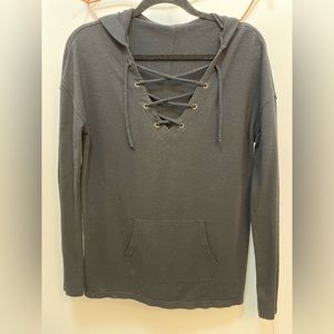 MOSSIMO Lace-Up Pullover Top